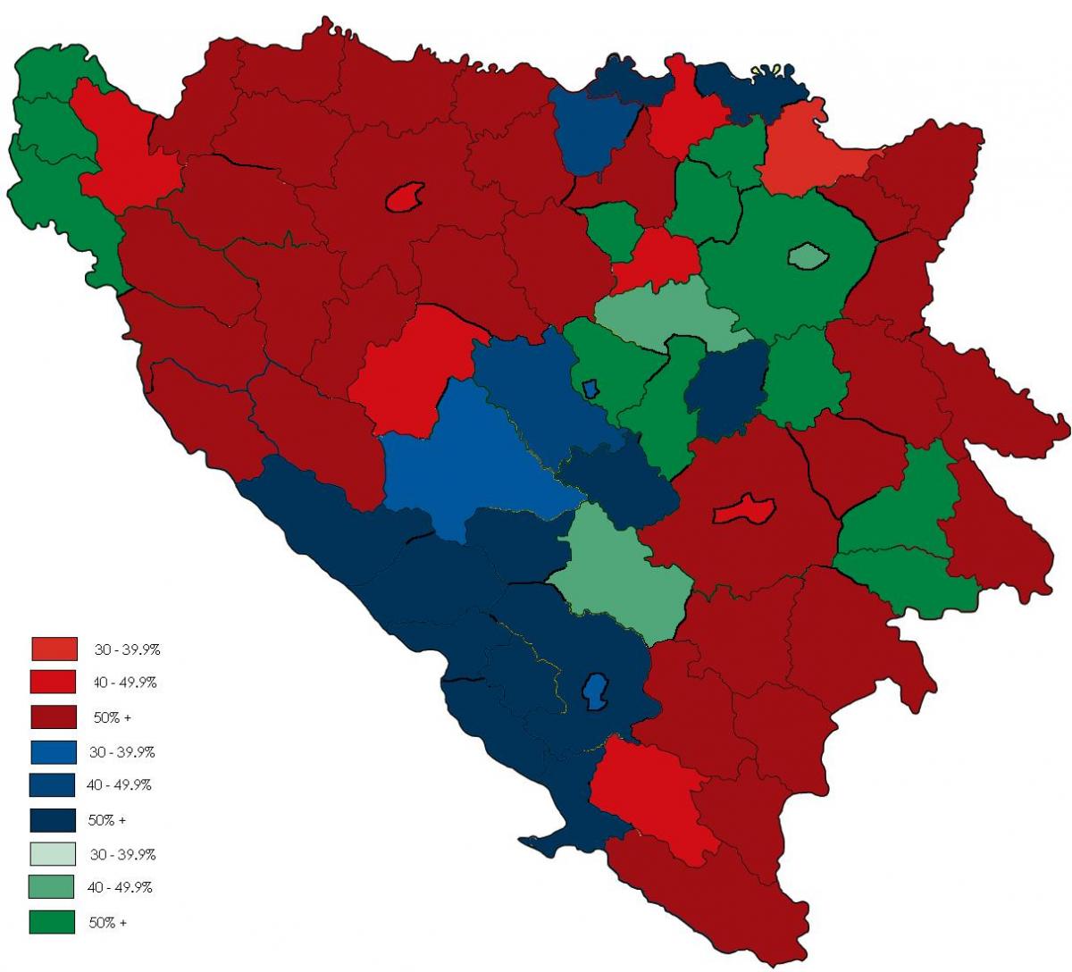 Босна религије мапи