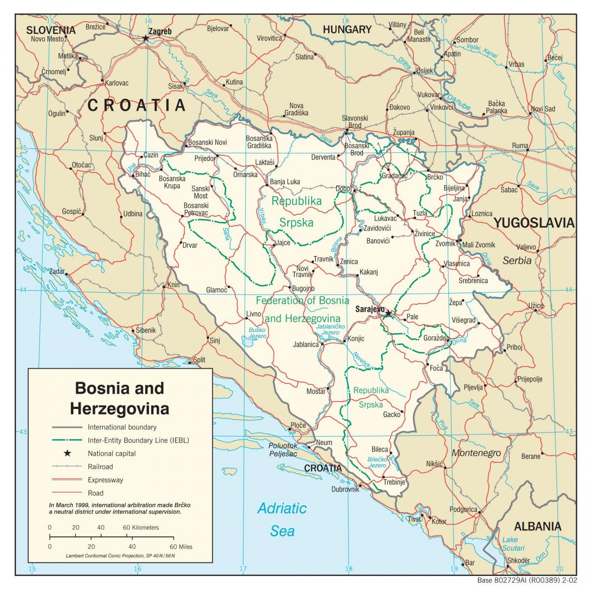 Босна и Херцеговина мапи