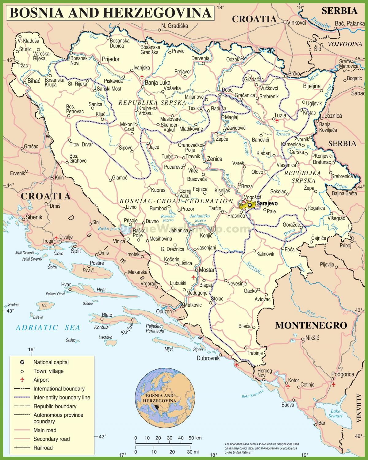 Карта Босне пута