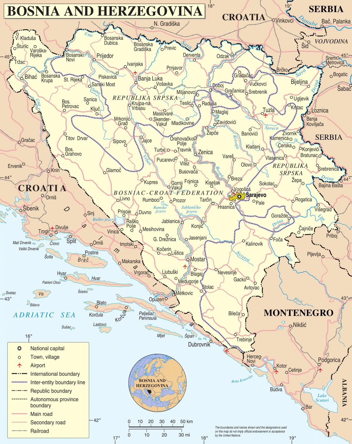 карта Босне