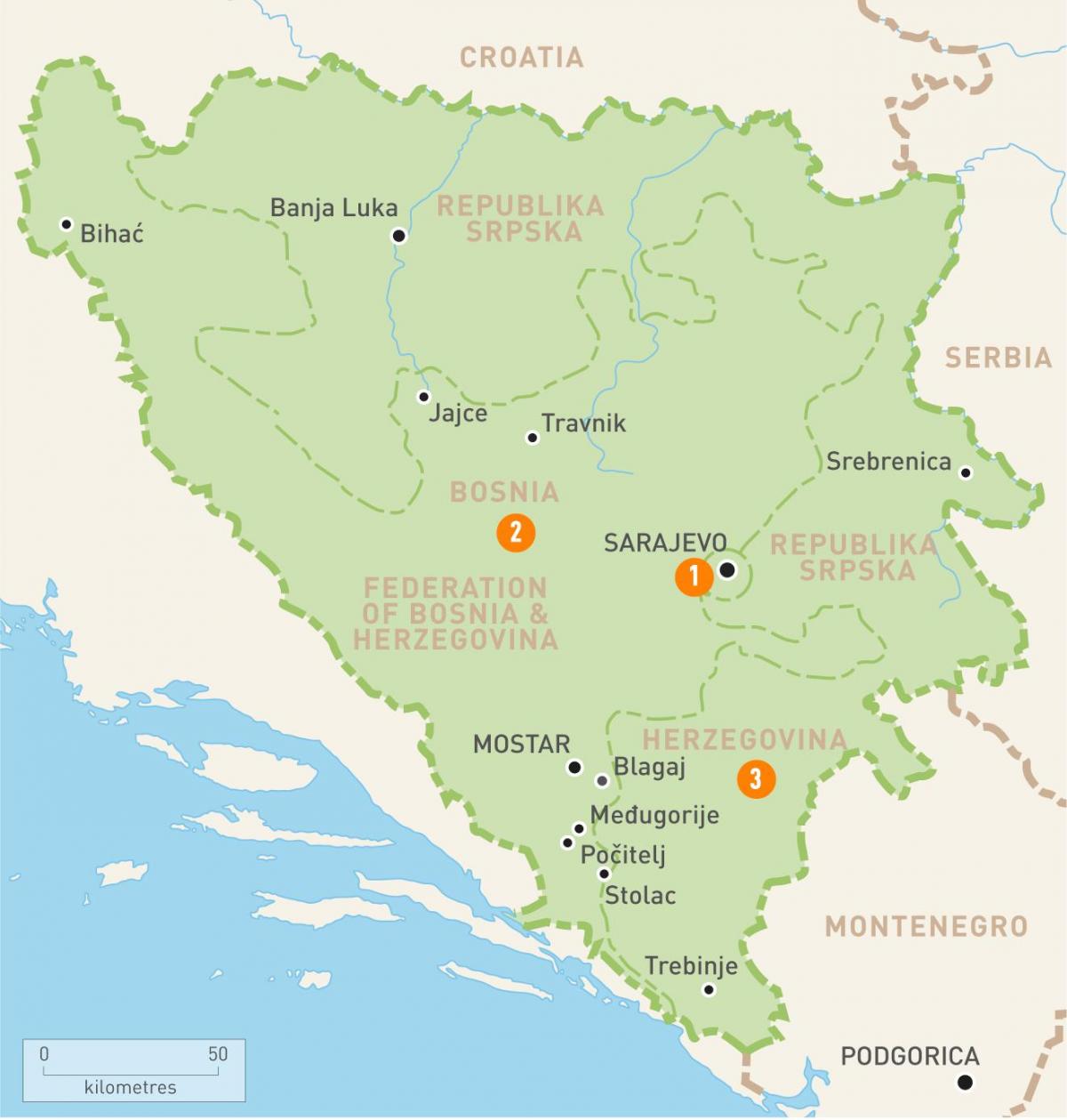 Карта Сарајеву Босни