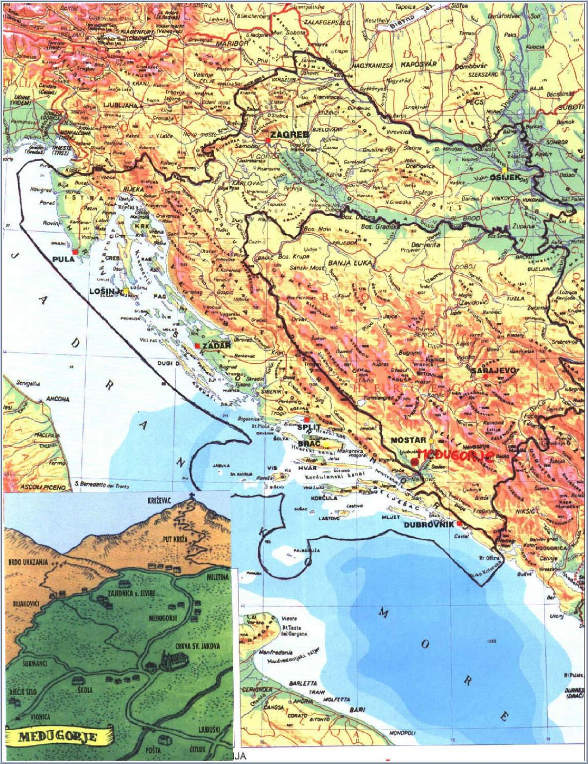 карта међугорје, Босна и Херцеговина