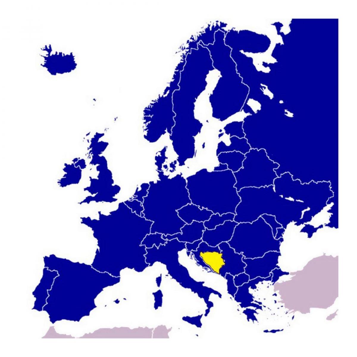 Карта Босне и Херцеговине Европе