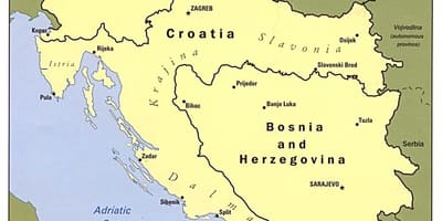 Карта Босни и Херцеговини и у суседним земљама